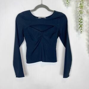 NWT ABERCROMBIE & FITCH y2k long sleeve triangle cutout top 90s